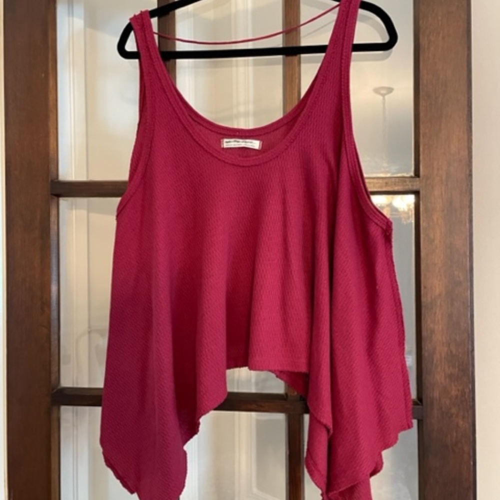 We the Free Sing La La Gone Gogi Red Oversized Trapeze Tank, Size M, NWOT